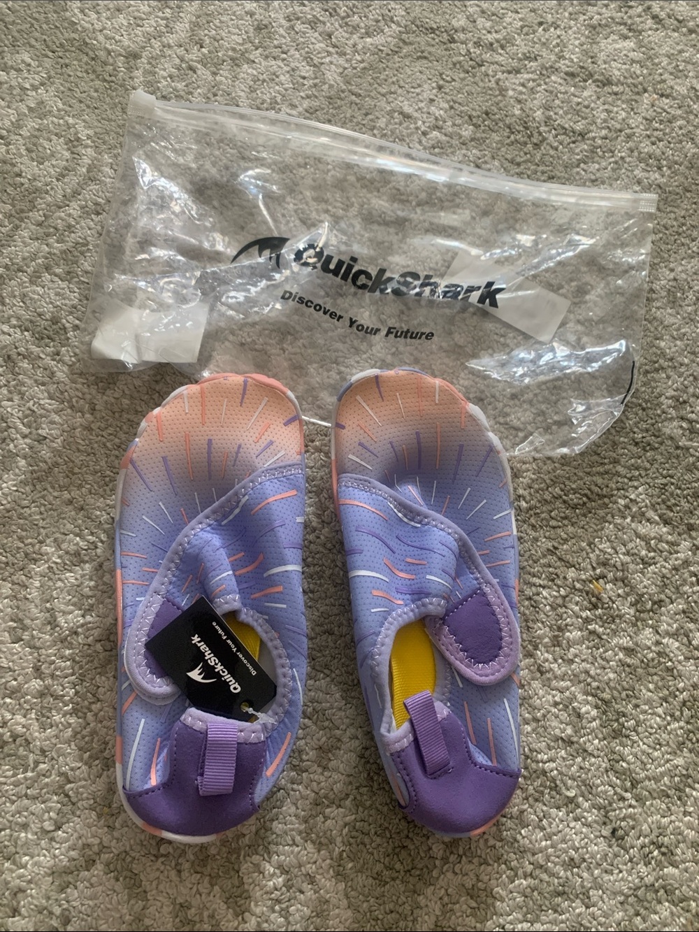QuickShark Kids' Purple & Pink Water Shoes with Adjustable Strap